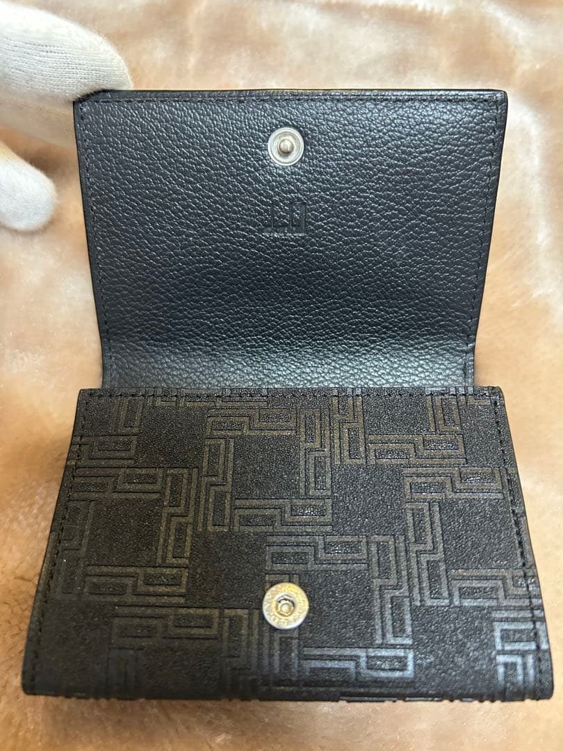 美品dunhillダンヒル名刺入れカードケース黒カード入れメンズ箱付きブラック