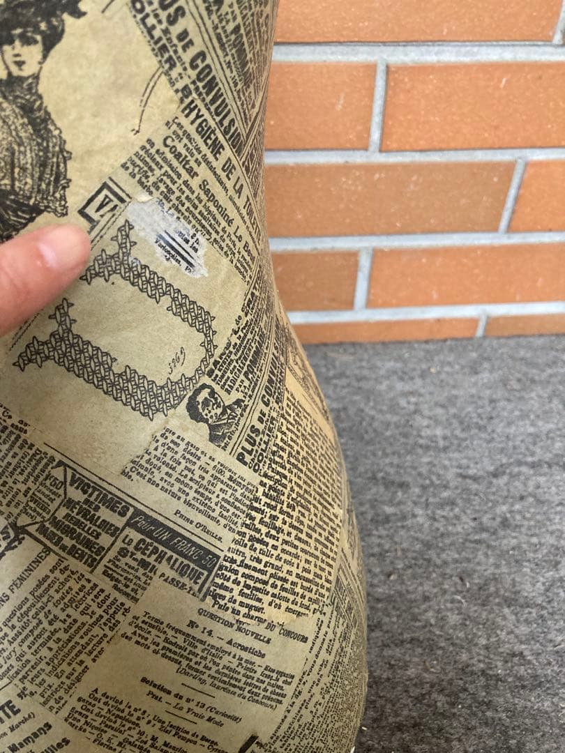 D 訳あり　マネキン　トルソー　アンティーク調　ヴィンテージ　みつ脚　木製