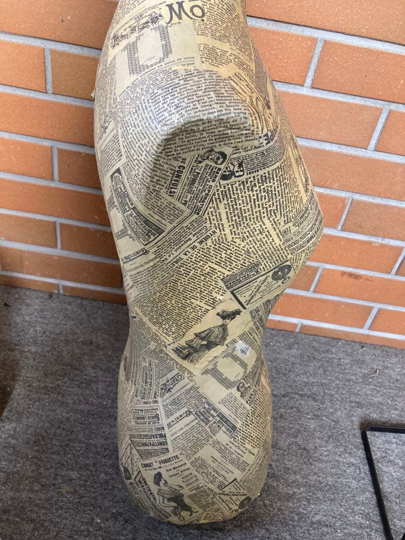 D 訳あり　マネキン　トルソー　アンティーク調　ヴィンテージ　みつ脚　木製