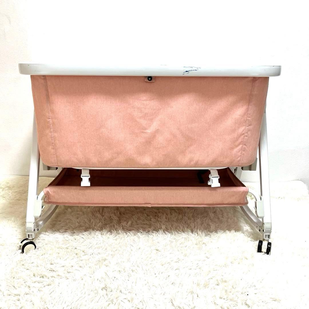 HZDMJ 折りたたみ ベビーベッド ピンク
