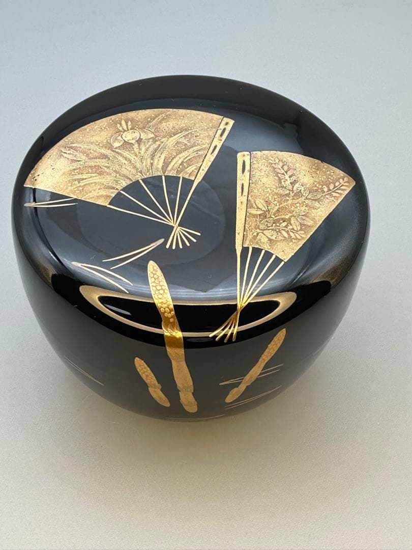 茶道具　棗　縄手正抱　扇面散し