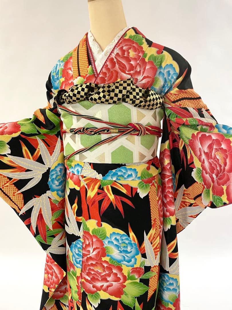 振袖　振袖単品　ほぼ新品　着物　洗える着物　化繊