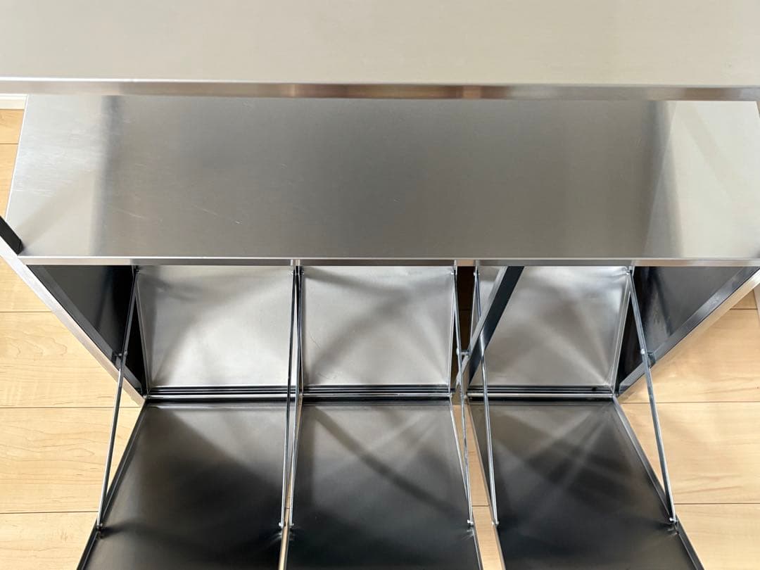 ステンレス作業台ワゴン ダスト3分別 幅73.5cm