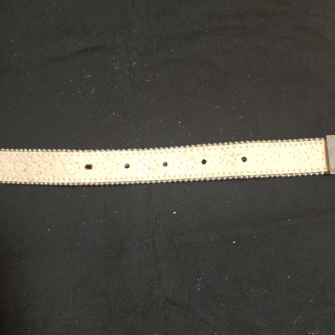 b.bsimonスワロフスキークリスタル装飾 ベルト美品オフホワイトはらこレザー