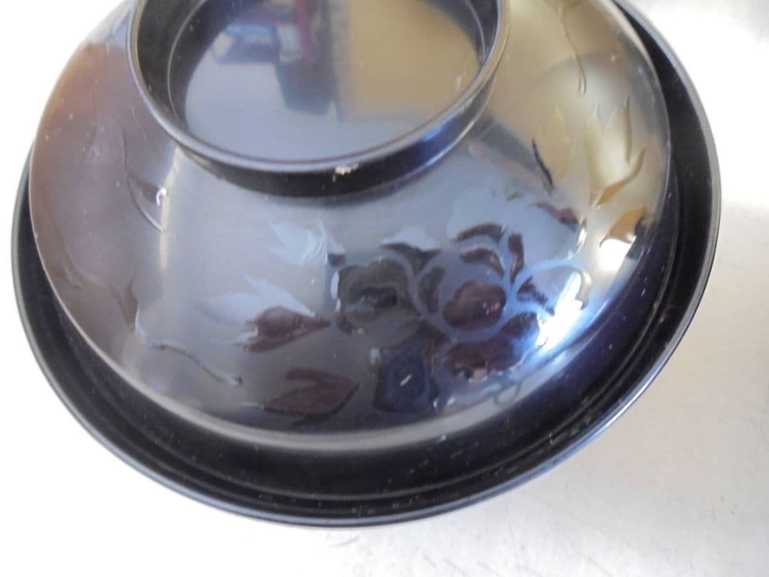 AKa6485　時代　蒔絵椀　１０客　木皿　２０枚　セット