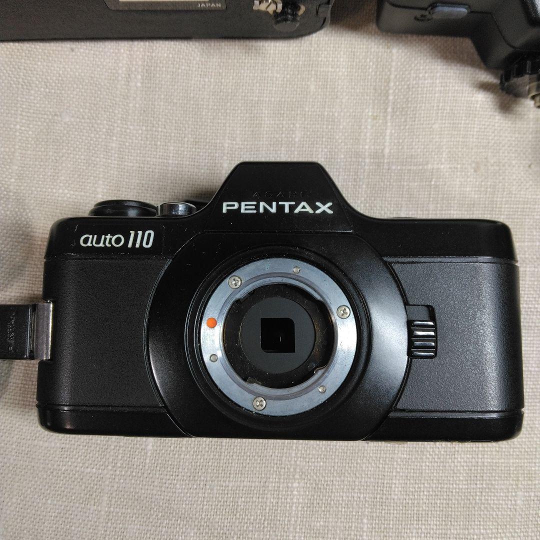 PENTAX auto 110 、レンズ3本、ワインダー、ストロボ付