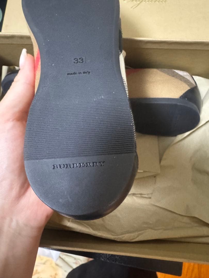 Burberry 靴　フラットシューズ　バーバリーチェック　バレエシューズ