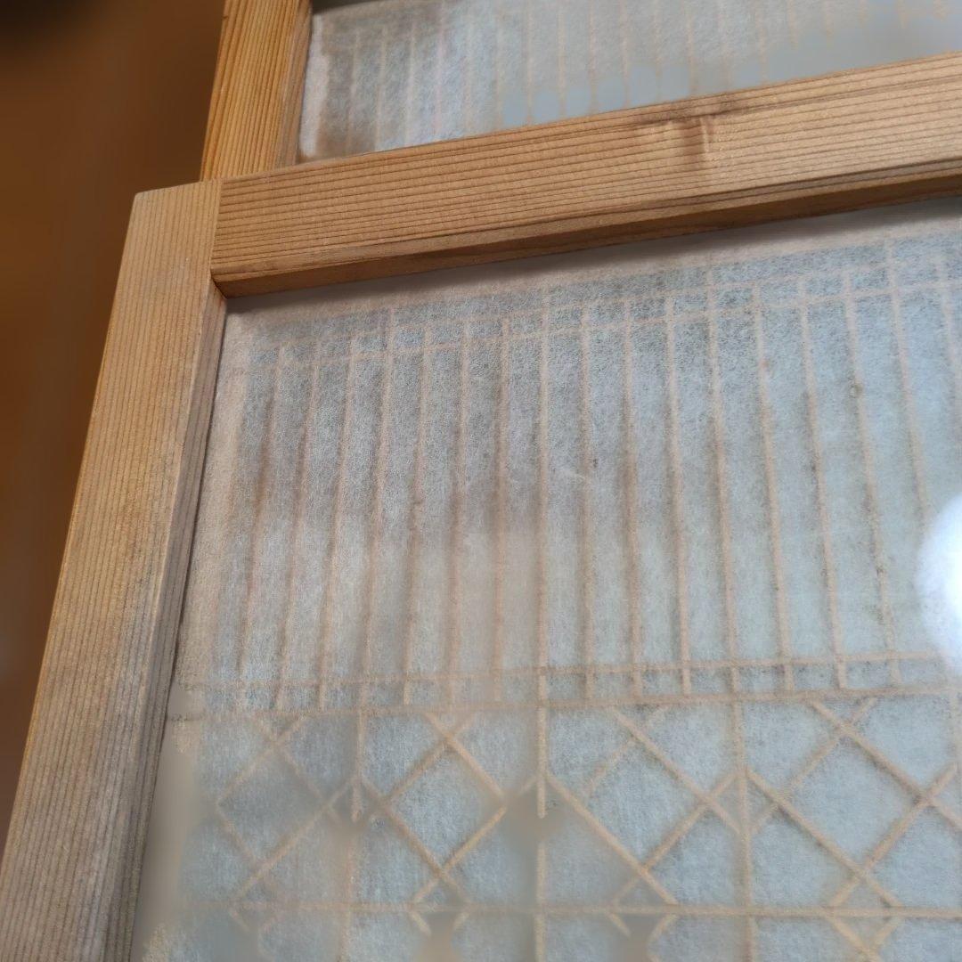 昭和レトロ ガラス引戸 組子 格子欄間 衝立 書院障子 建具 リフォーム