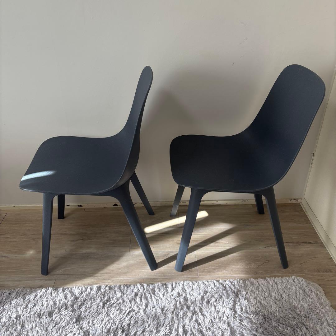 1/20まで IKEA ODGER ダイニングチェア ネイビーブルー　２脚
