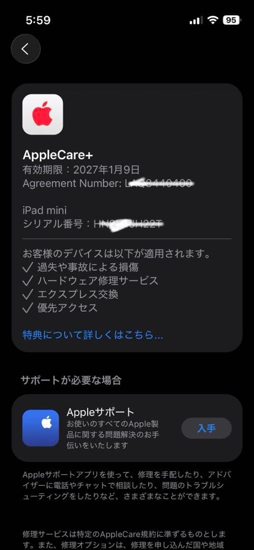 ＊刻印有り＊第7_iPad mini A17pro(care2027.1.9)