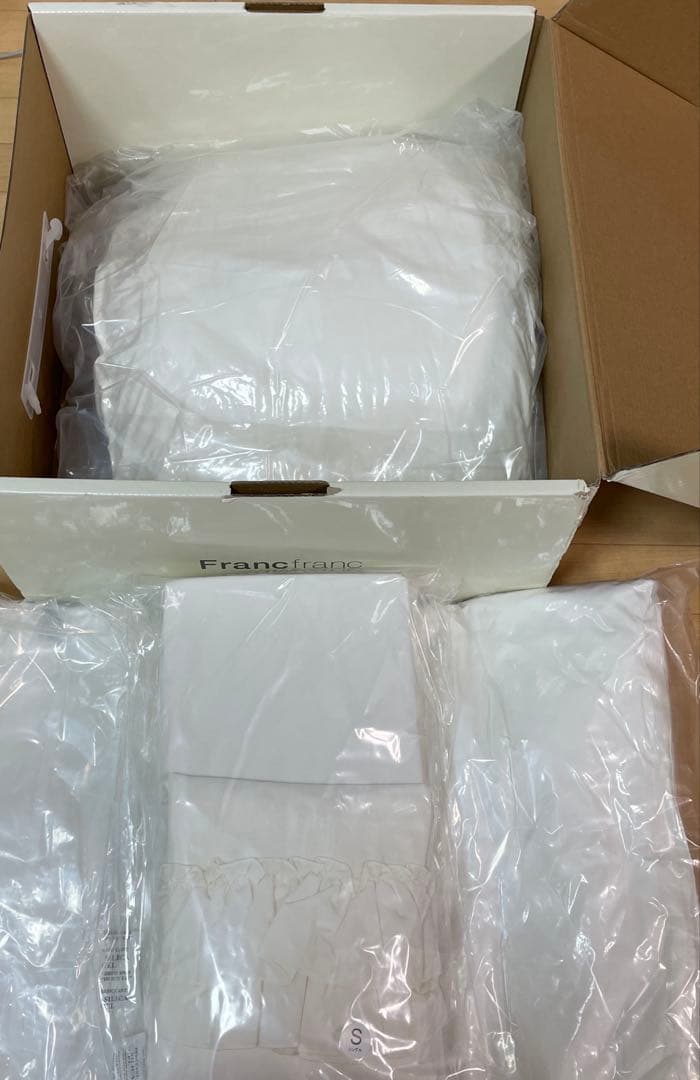 Francfranc かんたん寝具セット フリル シングルサイズ ホワイト