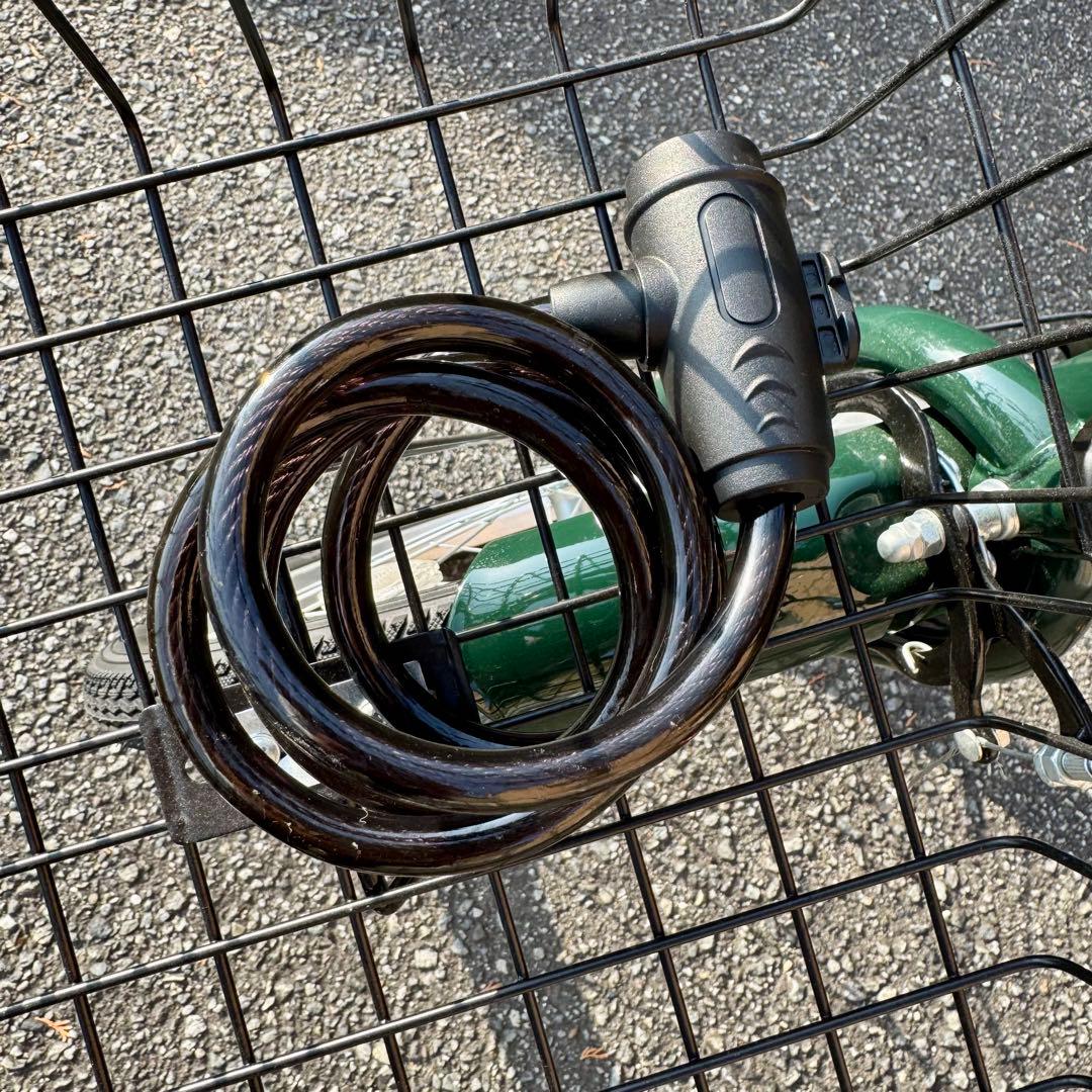 前カゴ付き 折りたたみ自転車 20インチ グリーン シマノ製ギア搭載