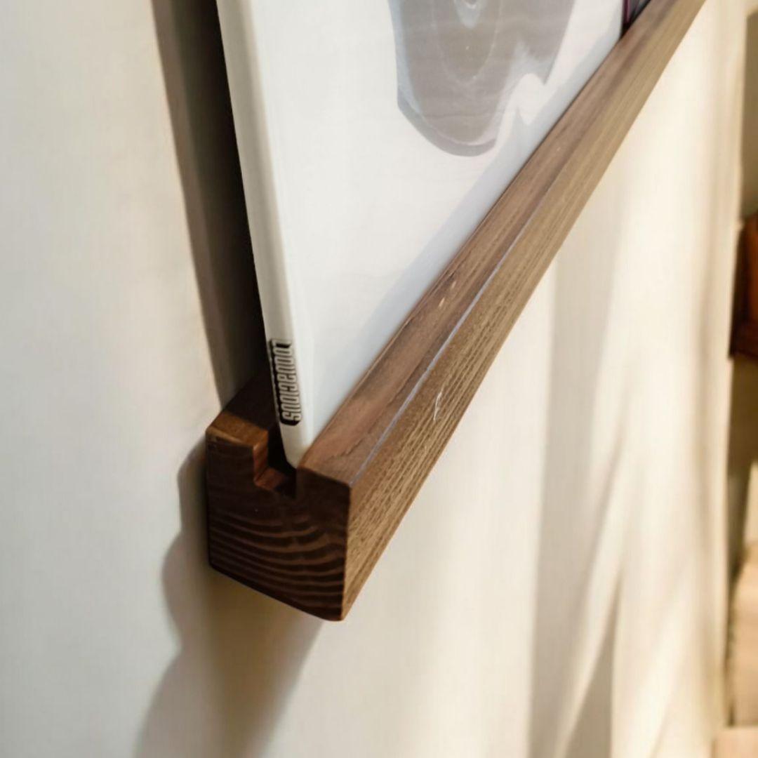 レコードディスプレイレール　LP5枚用2本セット　レコードラック　収納　棚