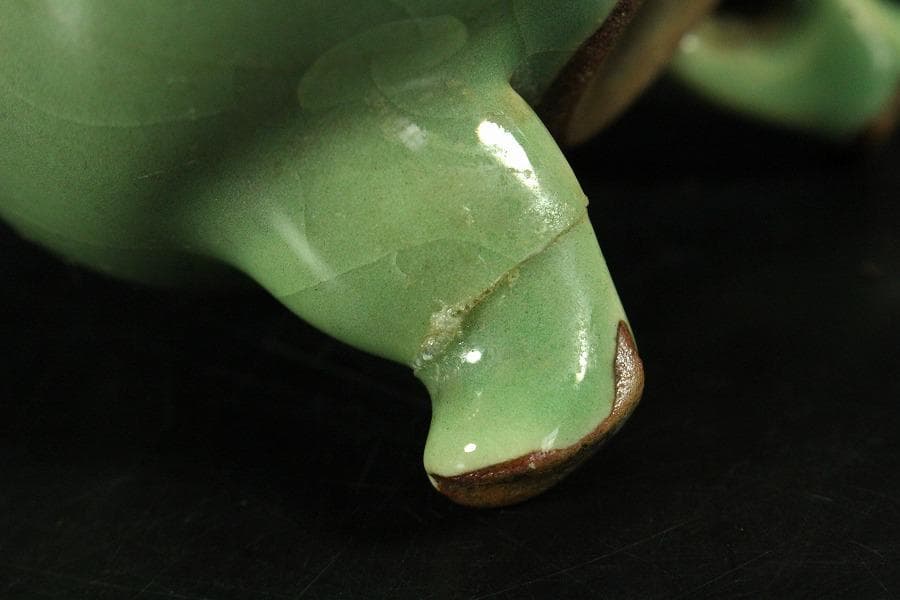 中国美術 天龍寺 青磁 三足 香炉 古美術(K-YC529)