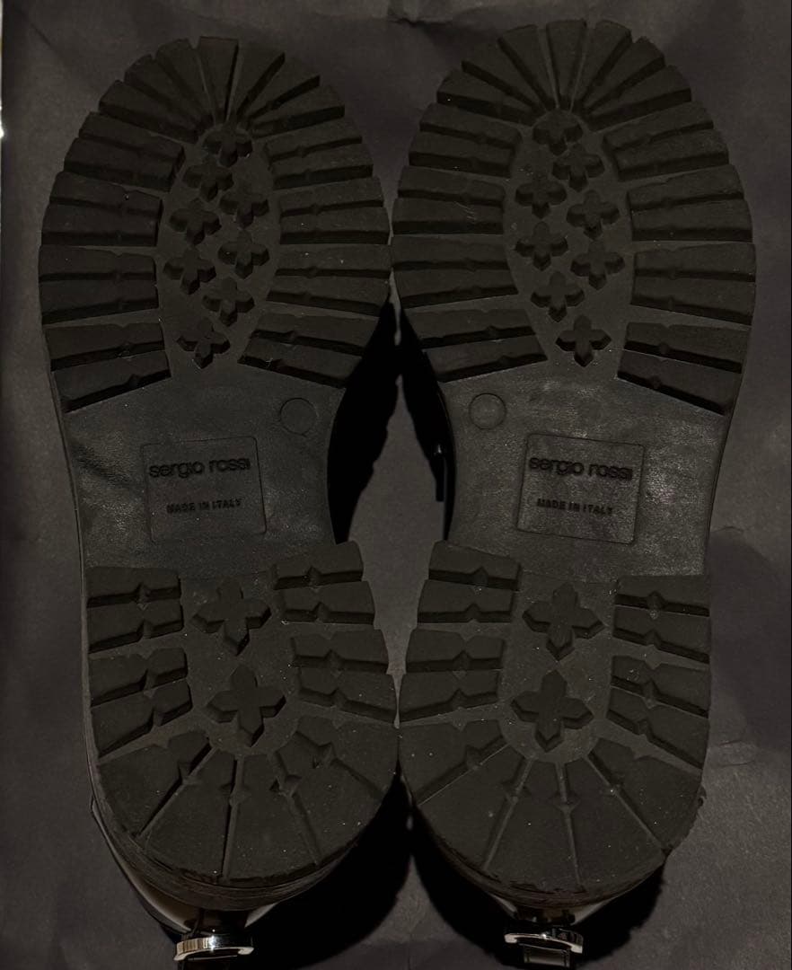 【connie様】sergio rossi ブラックレザー ローファー