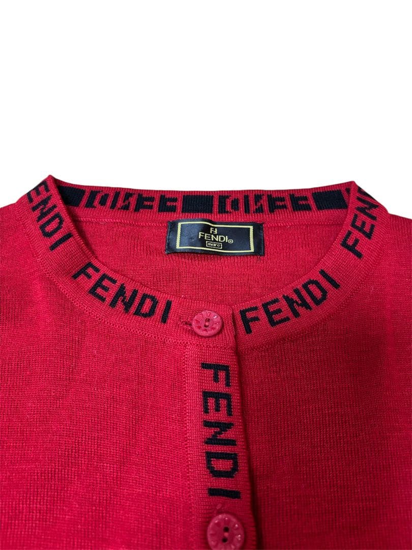 【美品】FENDI フェンディ FF柄 ズッカ柄 イタリア カーディガン ニット