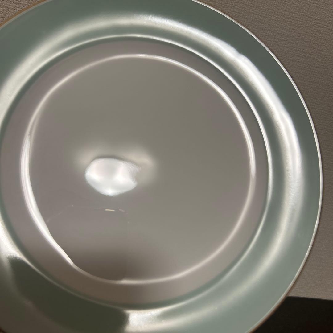 大倉陶園　色蒔き　ライトグリーン　デザートプレート　19.5cm