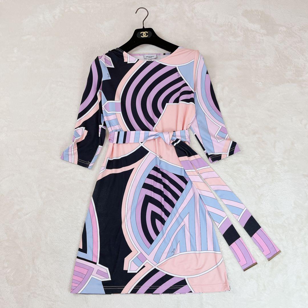 エミリオプッチ EMILIO PUCCI ワンピース ベルト シルク100％