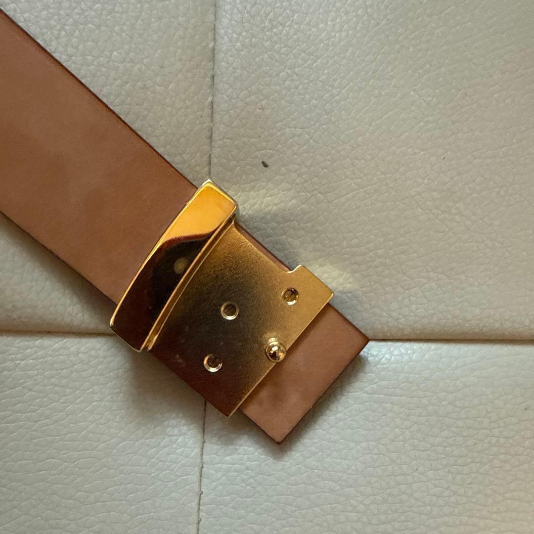 ユニセックス　Louis Vuitton ブラウンレザーベルト　ヌメ革