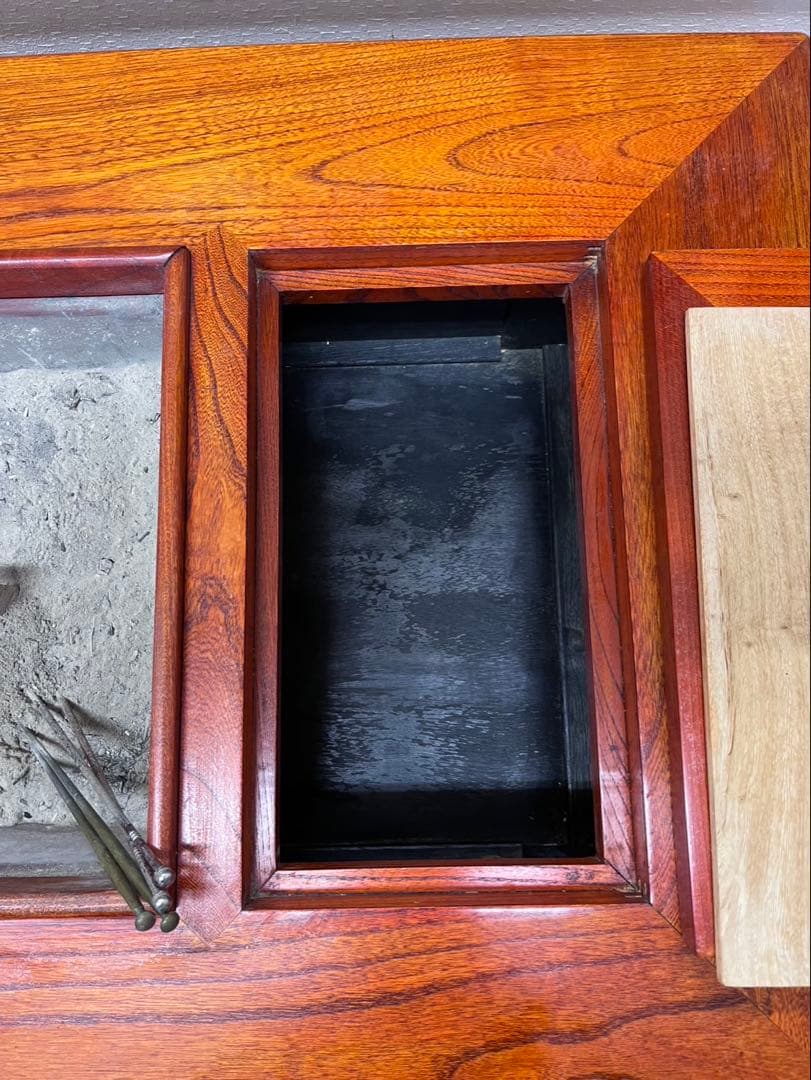 昭和レトロ　囲炉裏　座卓　引き出し付き　灰付き　五徳付き　火箸付き