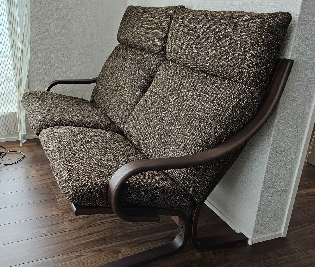 大塚家具ブラウン系ファブリック2人掛けソファ