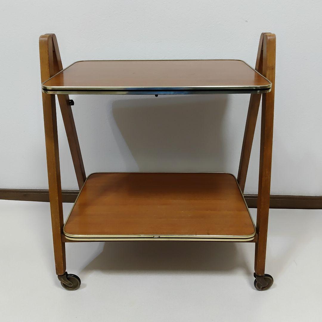 ドイツ製 北欧家具 ワゴンテーブル アンティーク キャスター付き 折り畳み