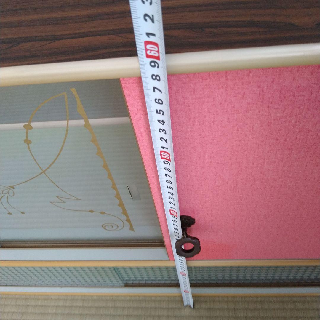 レトロ　飾り棚　吊り棚　モザイク硝子　シャビー　昭和　サイドボード　食器棚