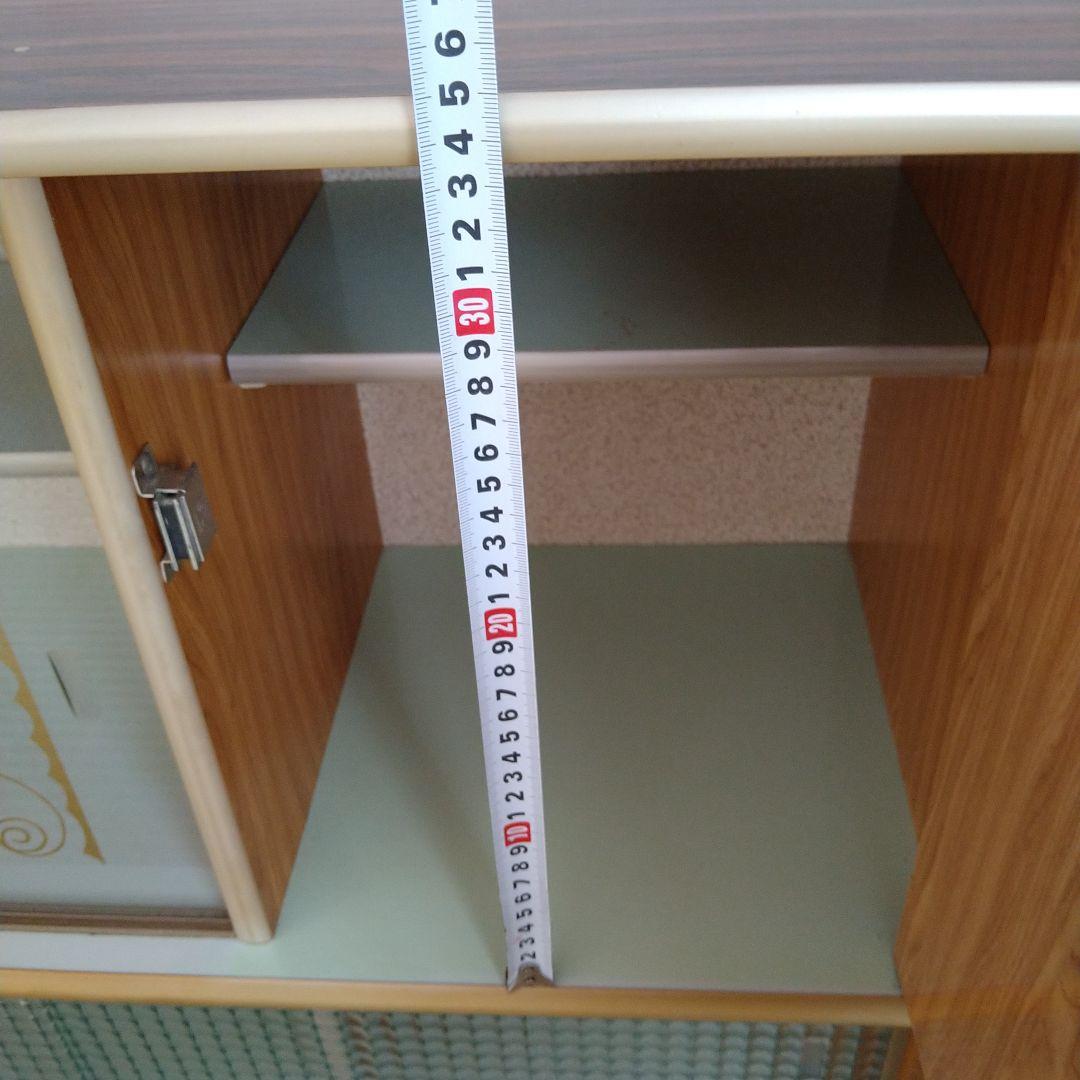 レトロ　飾り棚　吊り棚　モザイク硝子　シャビー　昭和　サイドボード　食器棚