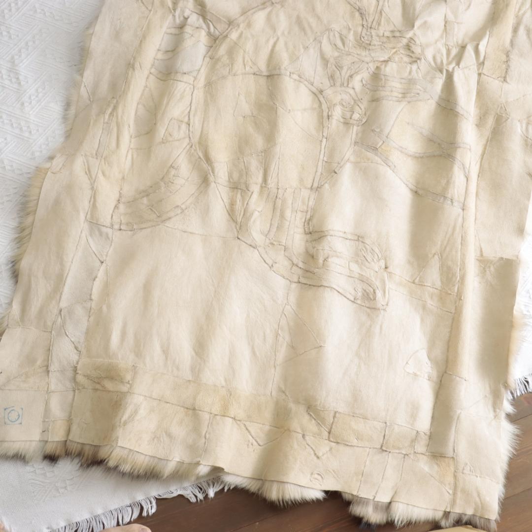 オーストラリア製　高級リアルファー　ムートンマット　ラグ　パッチワークカンガルー