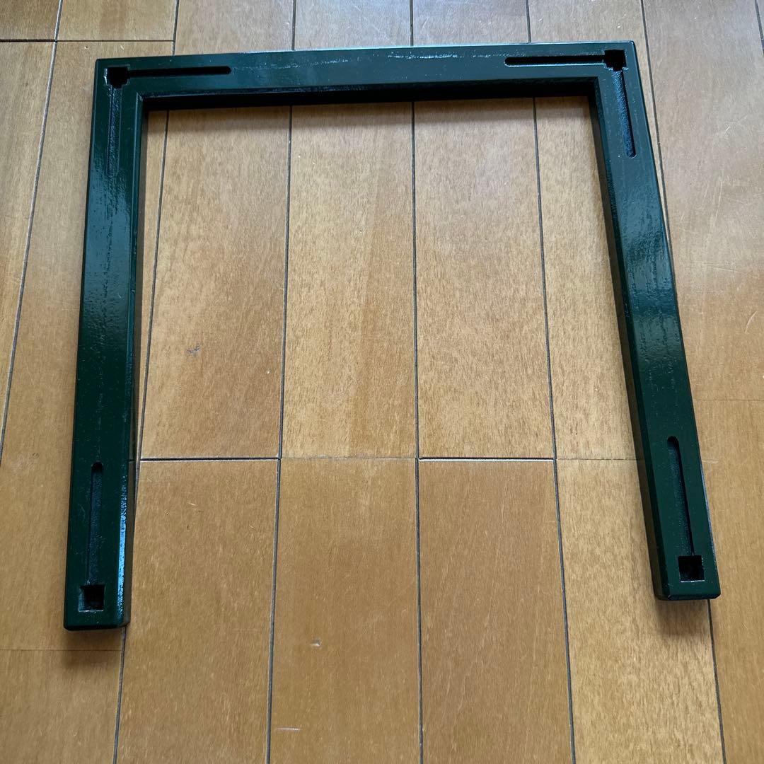 糸巻棚　緑×赤　茶道具　横幅33×奥行33.3×高さ53 組み立て式　元箱付き