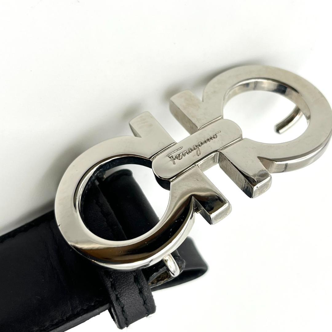 フェラガモ ベルト レディース ダブルガンチーニ レザー 本革 ブラック