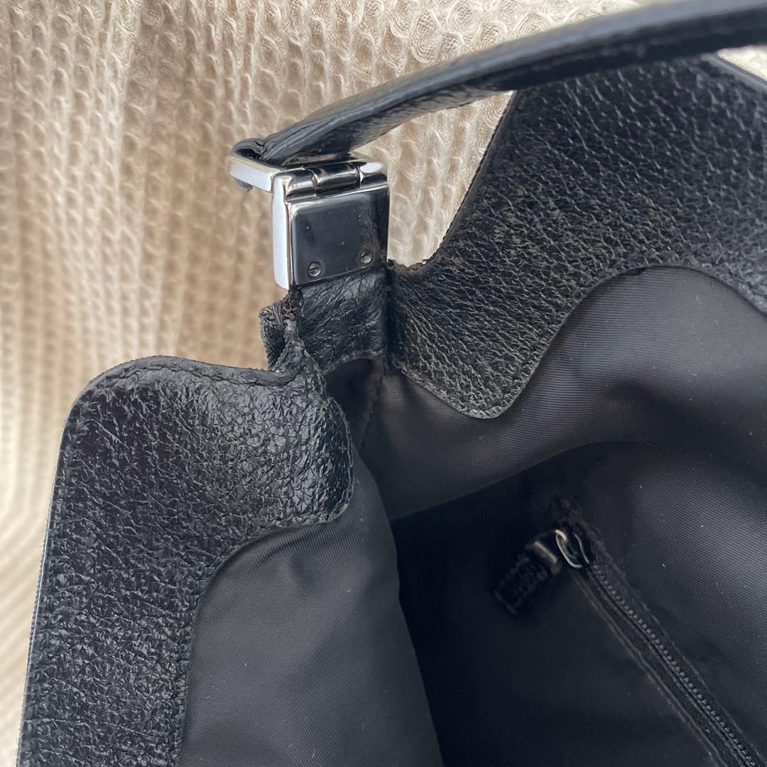 ◇ GUCCI グッチ ワンショルダーバッグ ナイロン×レザー ブラック ◇