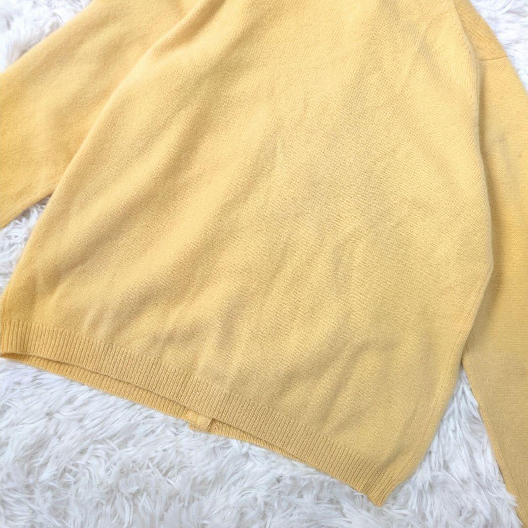 バランタイン カーディガン カシミヤ 100% 金ボタン スコットランド製 黄色