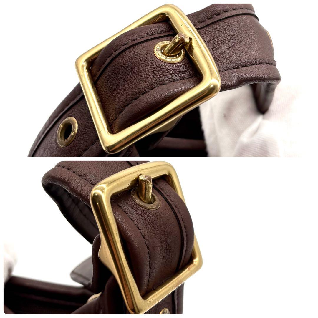美品✨オールドコーチ ショルダーバッグ レザー ブラウン 9966 ゴールド金具