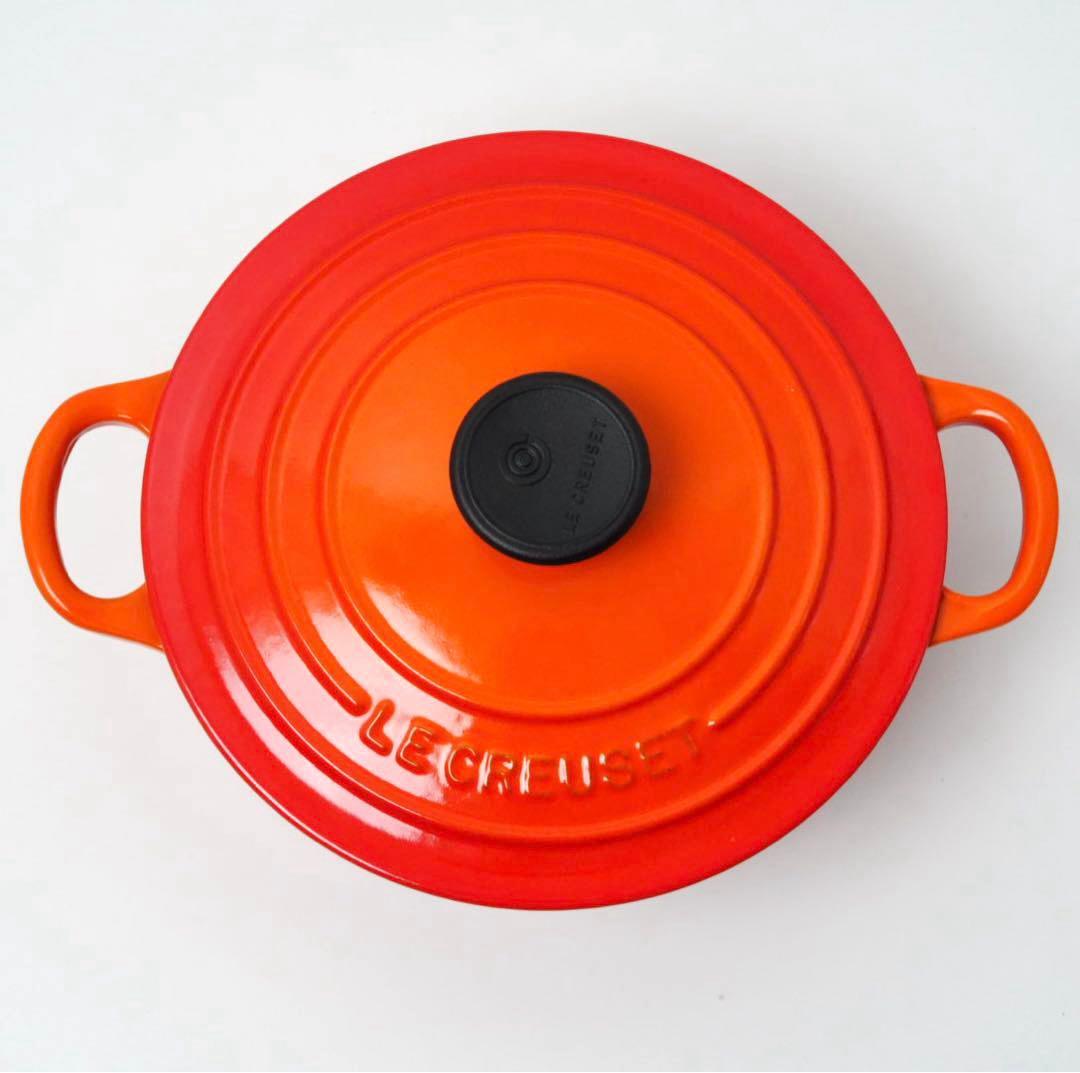 【新品】LE CREUSET　ココット ロンド オレンジ 18cm