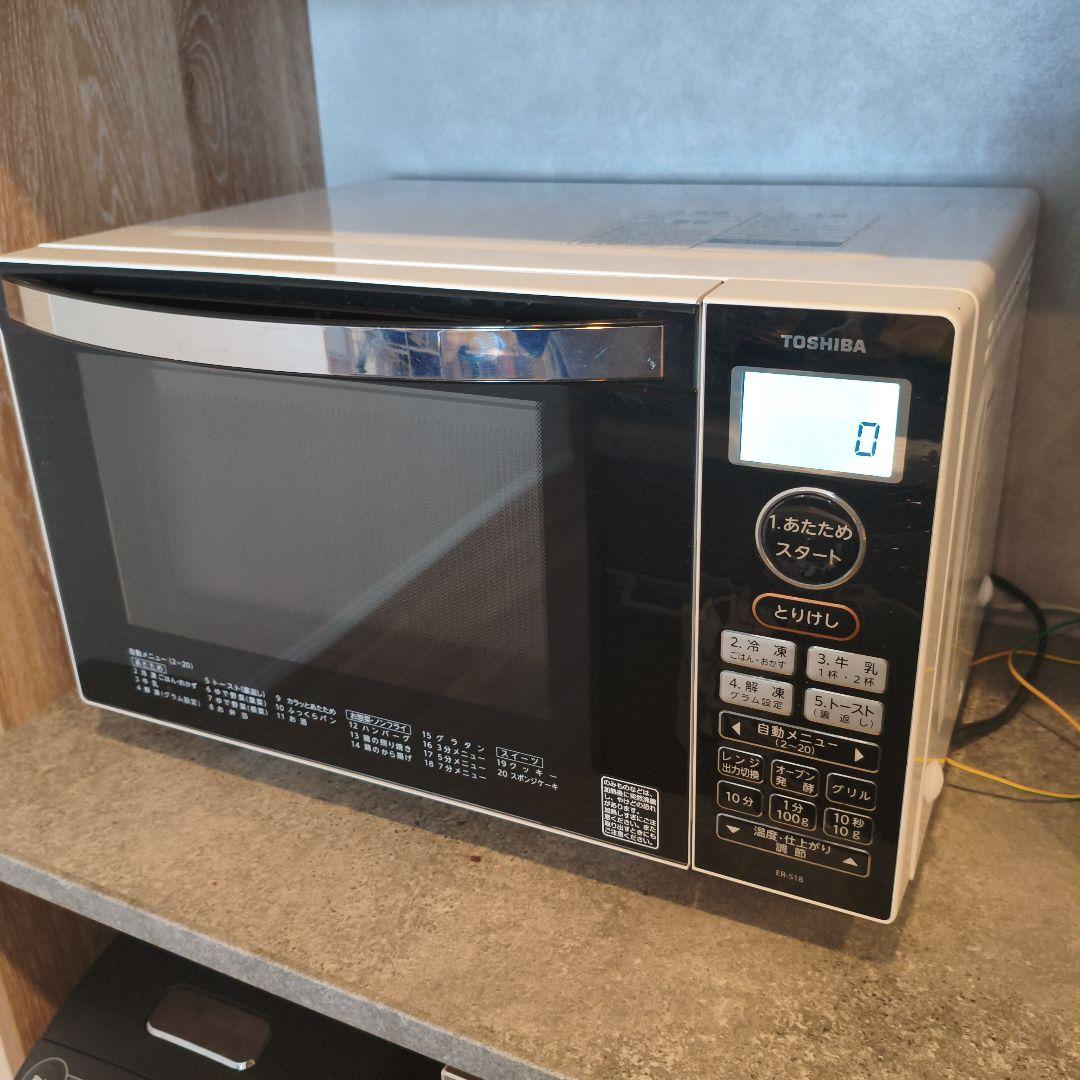 TOSHIBA 東芝 電子レンジ ER-S18 庫内フラット電子レンジ