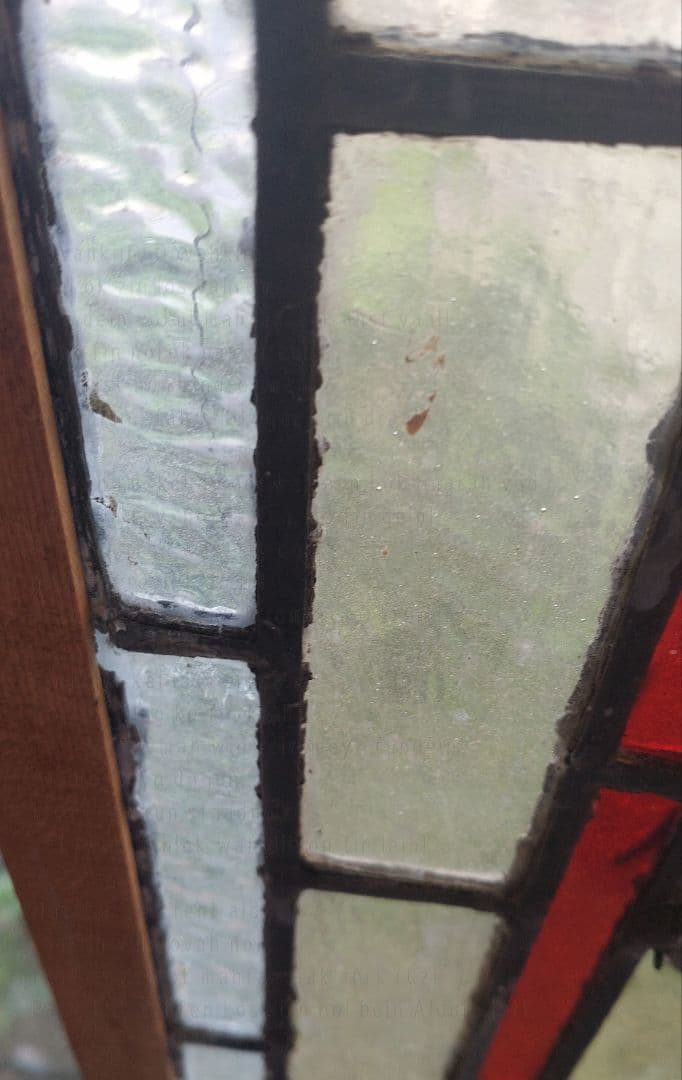 英国アンティーク／100年以上前のステンドグラス　窓枠　ドア