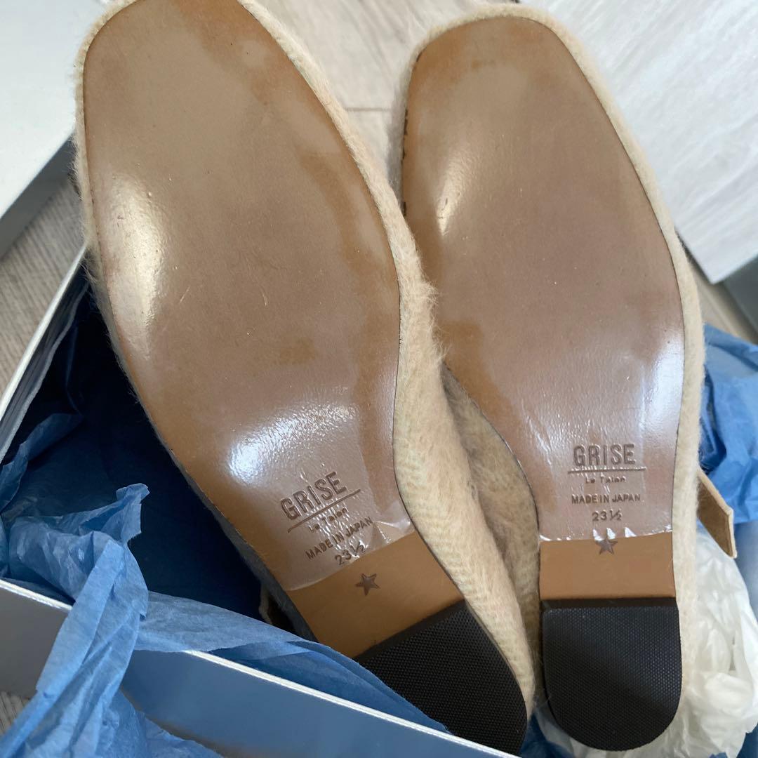 LE TALON GRISE EDGEスタッズメリージェーンフラット 23.5