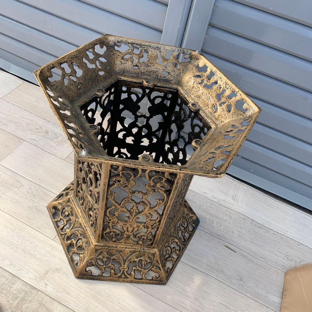 ヨーロッパ　ゴールド　ロココ調　大理石　スタンド　花台　サイドテーブル