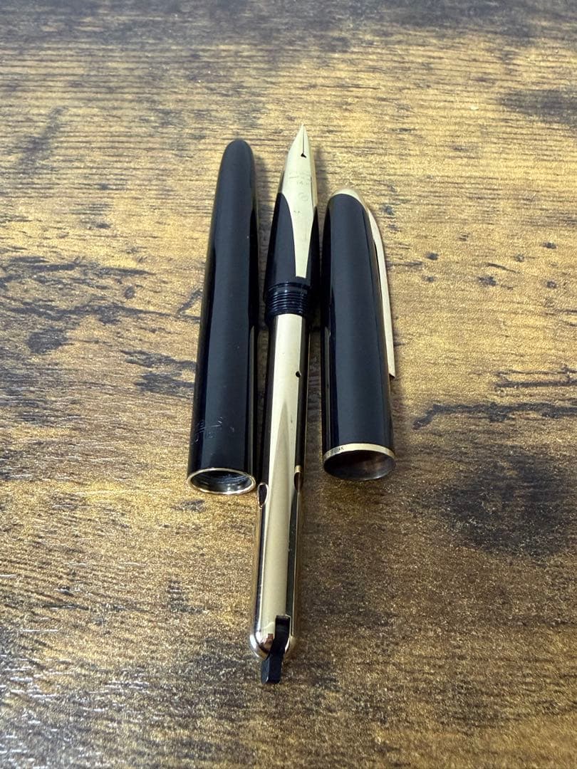 1958年　スーパー500 丸研ぎニブ　14金　M パイロット　万年筆　漆塗