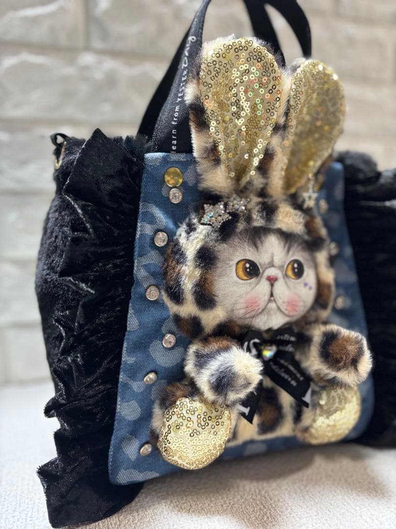 ゆ*ら様 コヤンイサムチョン　ファーフリルトートバッグ　ヒョウ柄マンドゥちゃん