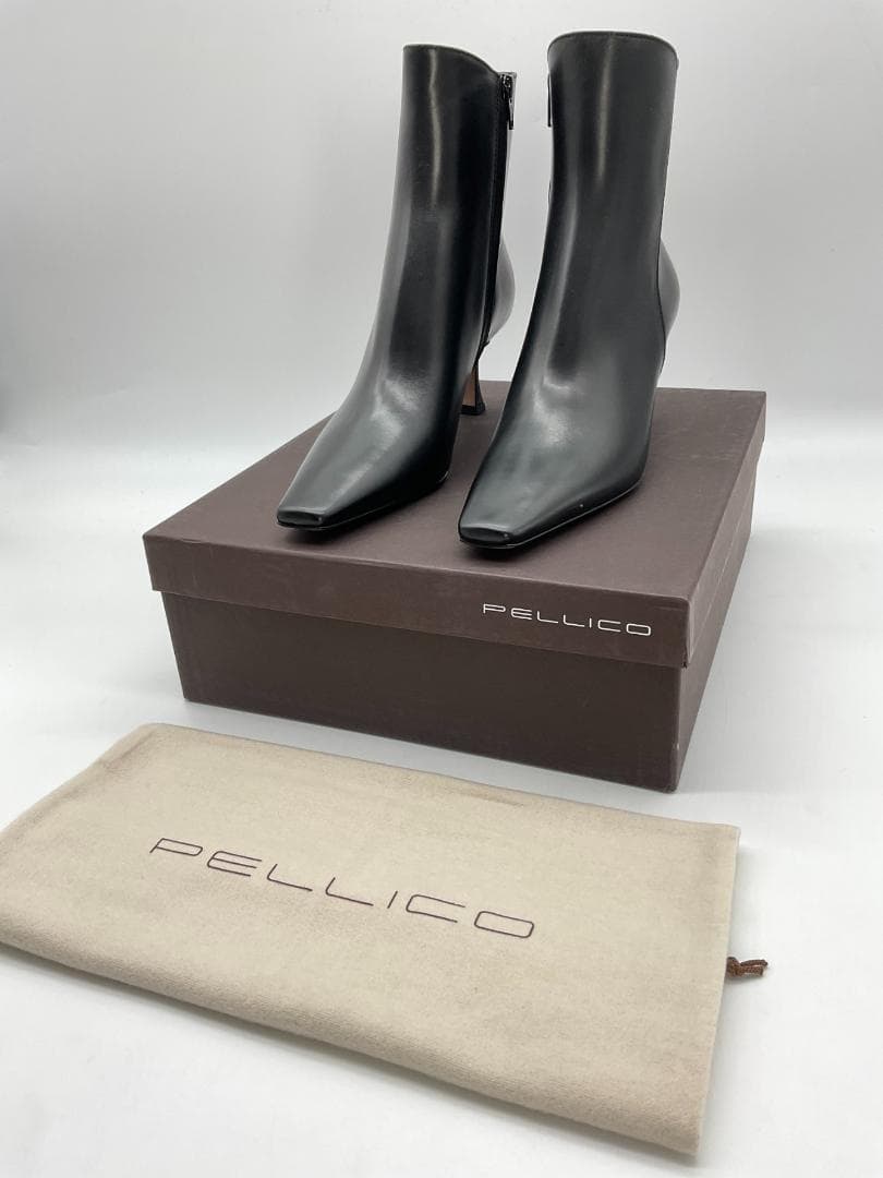 【未使用】PELLICO DAMA サイドジップヒールレザーブーツ 37.5