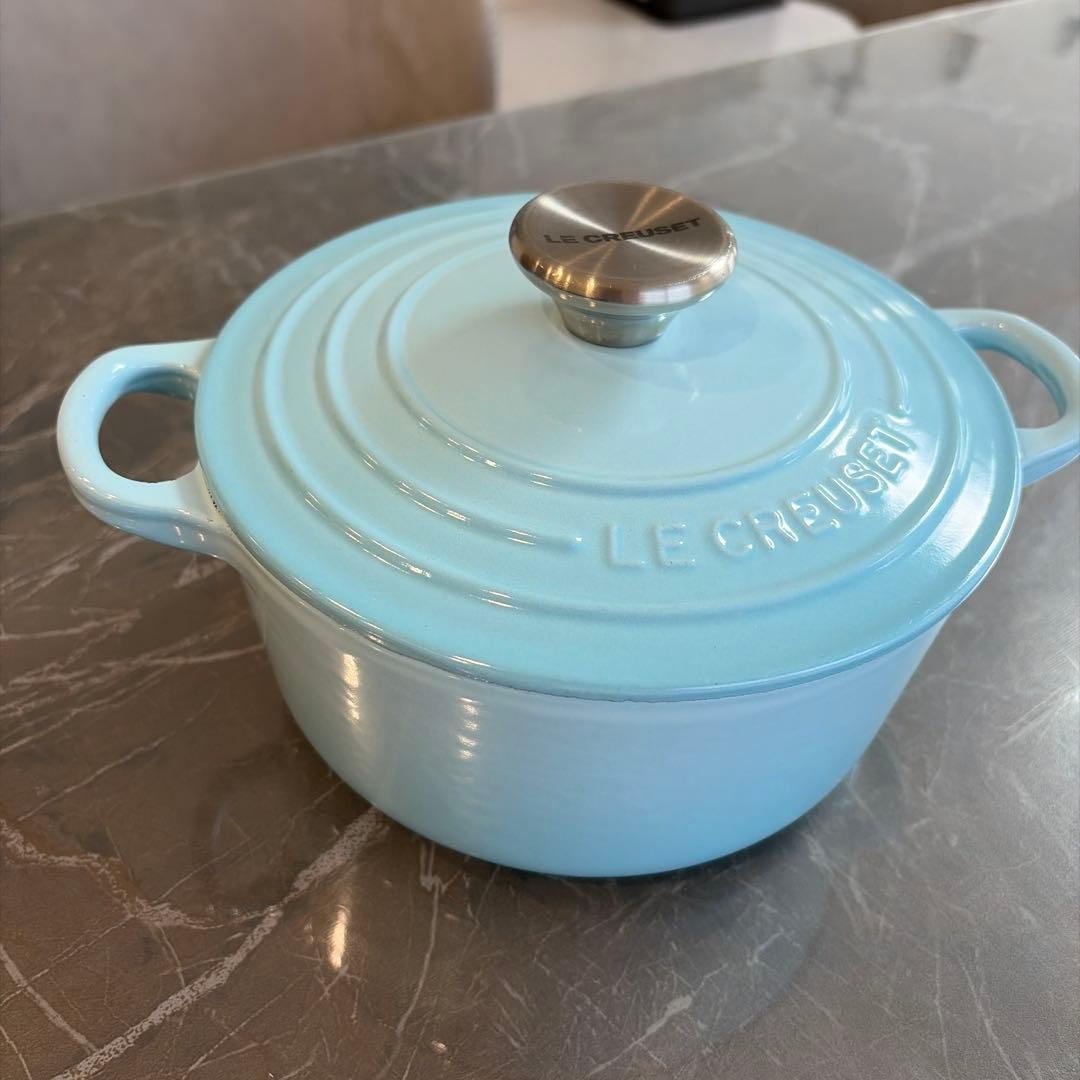 LE CREUSET 水色 両手鍋 18センチ