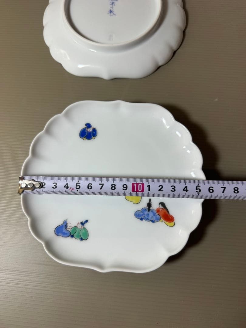 2727 深川製磁 六歌仙 菊中割和皿揃 5客　未使用