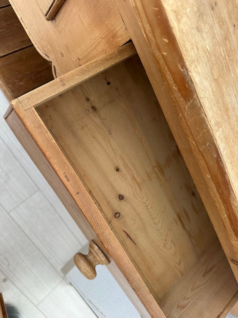 木製テーブル 収納付き