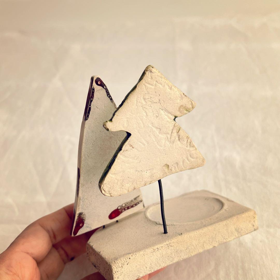 スロバキア　ツリーとサンタのキャンドルホルダー