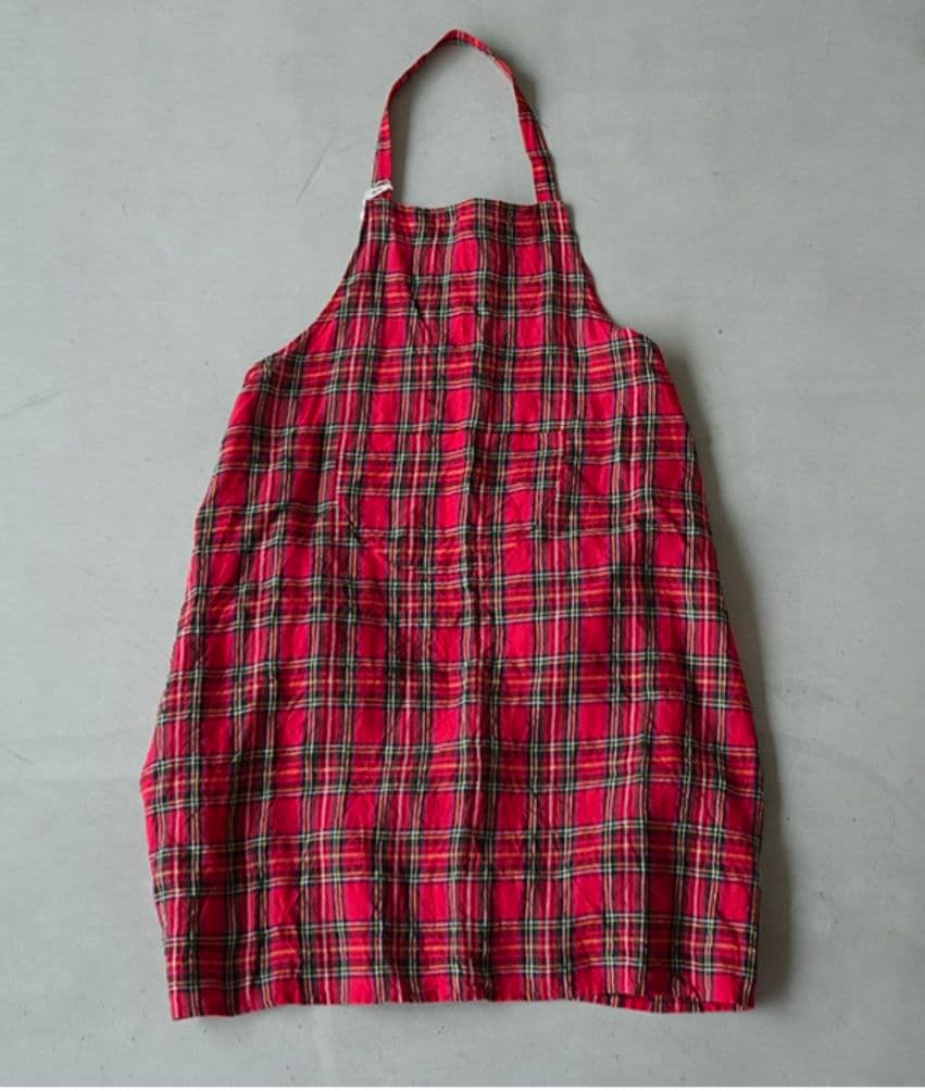 3/31まで　R&D.M.Co-TARTAN CHECK APRON　リネン