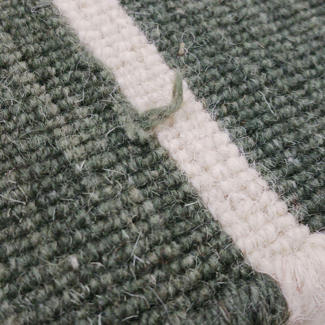 Y2579 インド製 ハリス ウール100% 手織り 平織ラグ 大判