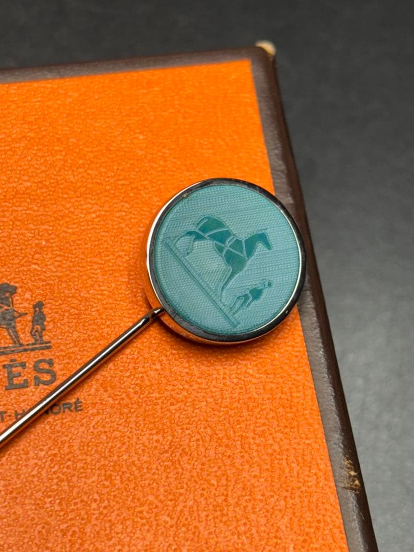 【美品】エルメス コロゾ ピンブローチ ネクタイピン HERMES 馬車