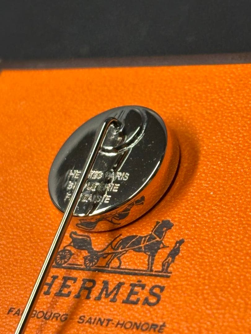 【美品】エルメス コロゾ ピンブローチ ネクタイピン HERMES 馬車
